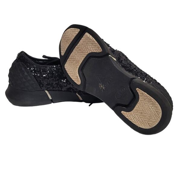 ELENA IACHI Lace up Sneaker Black with Glitter Black Holographic Women's 40 - Picture 5 of 6